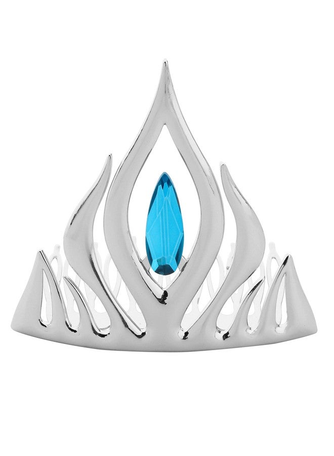 FAADBUK Princess Crown Hairpin Fairytale Gift Cosplay Jewelry Blue Princess Hairpin (Silver Crown) (Silver Crown) - Image 1
